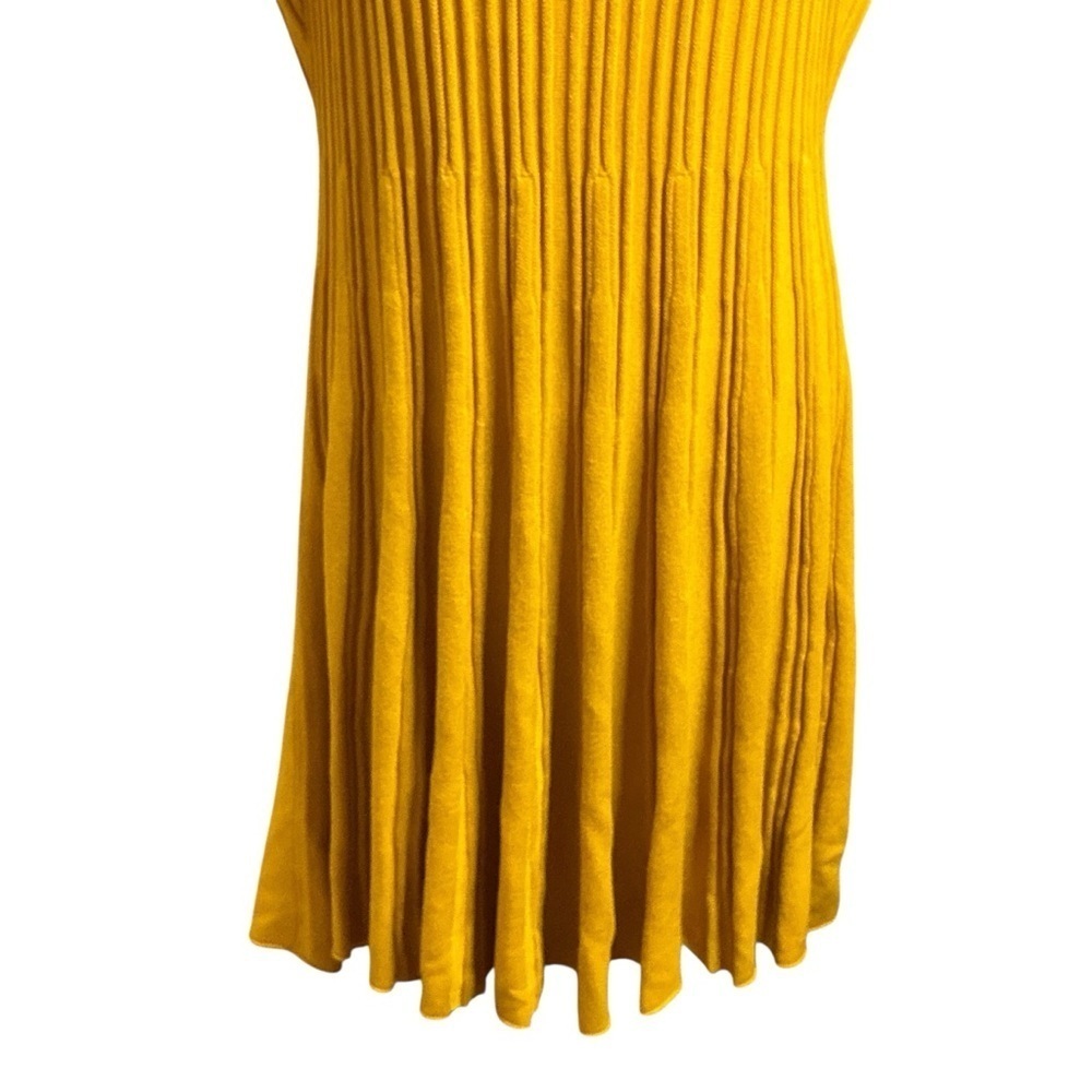 Torrid Ribbed Knit Dress Mustard Gold Mini Sweater Skater Scoop Neck Dress 3X - Picture 5 of 16